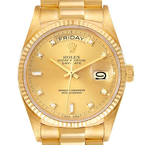 rolex president mens day date 18k gold watch|Rolex Day-Date gold.